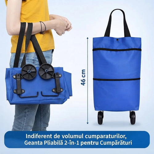 Geantă Pliabilă 2-în-1 pentru Cumpărături